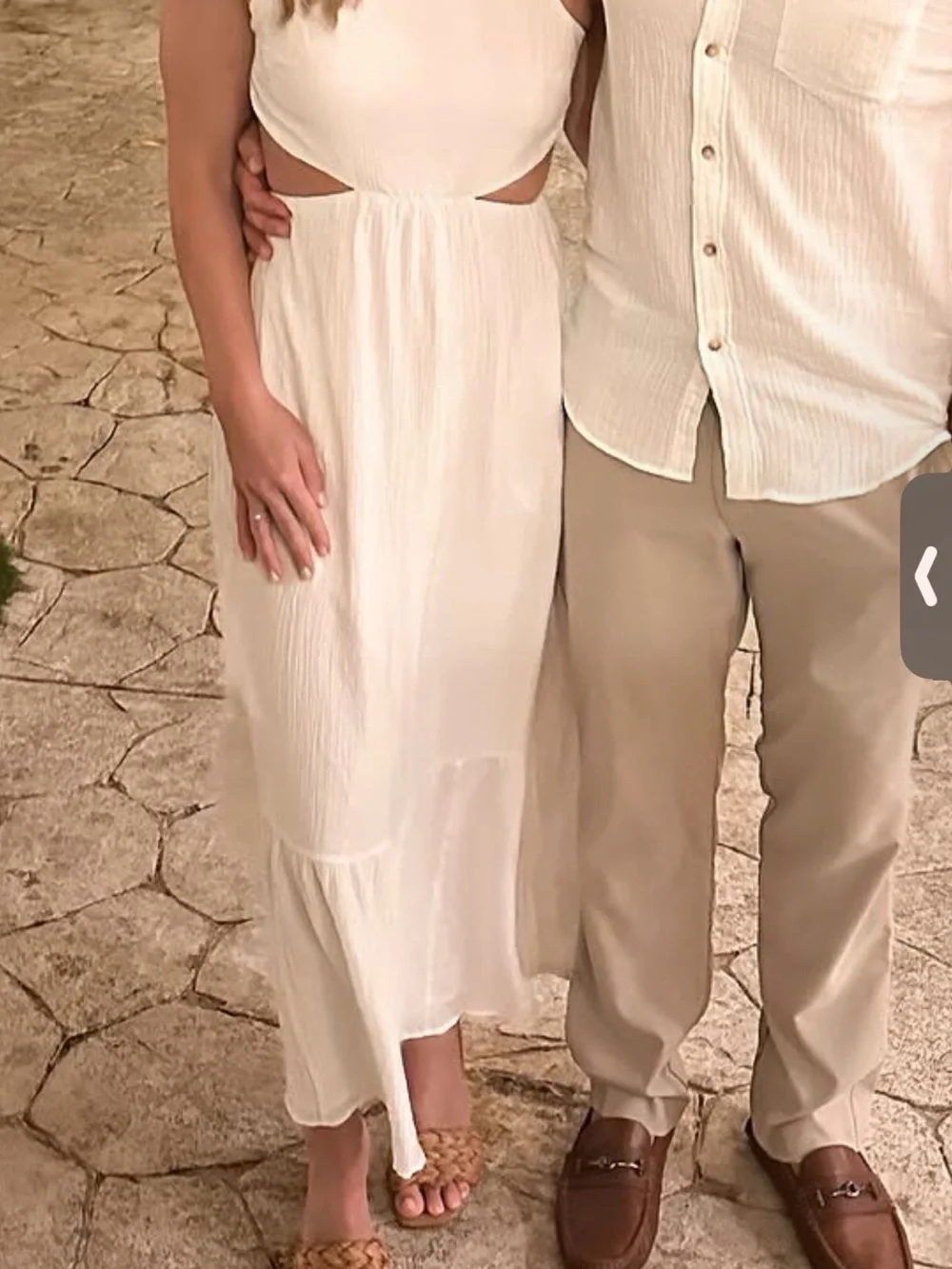 Abercrombie & Fitch Cream Maxi Dress with Spaghetti Straps